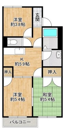 フレグランス北神戸E棟の物件間取画像